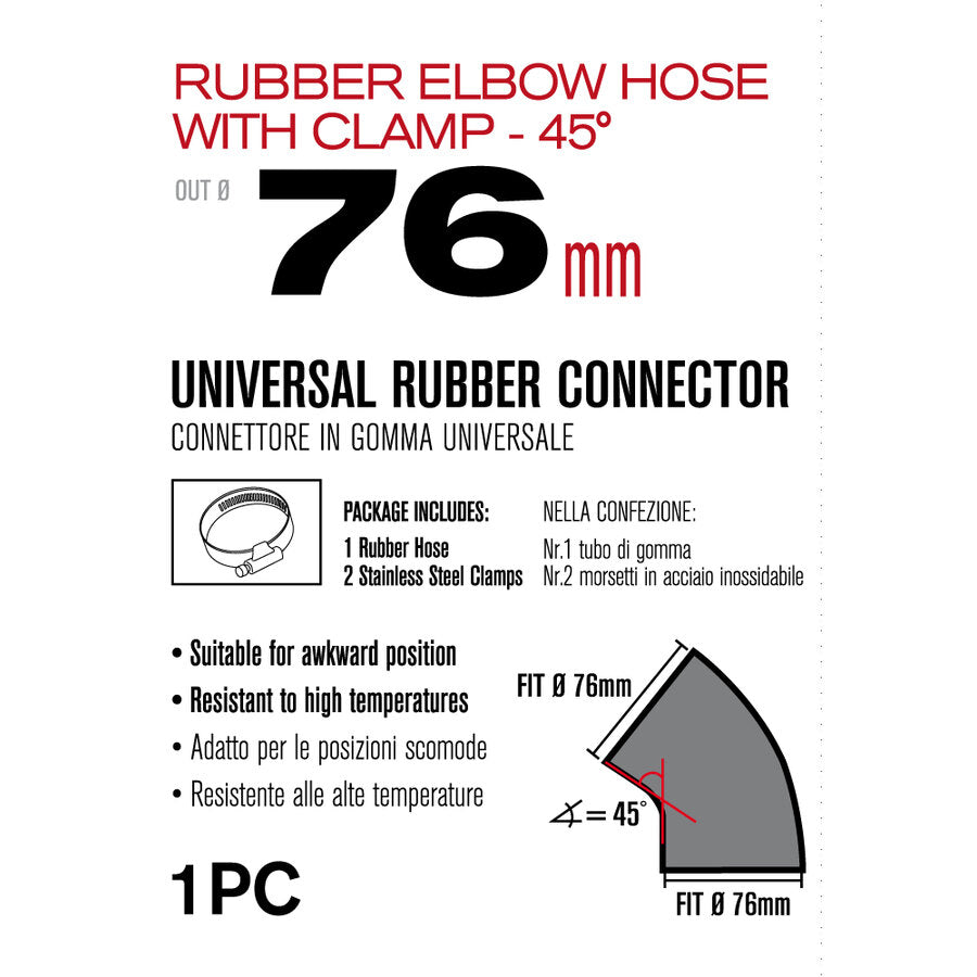 Raccordo ad angolo 45gradi in gomma