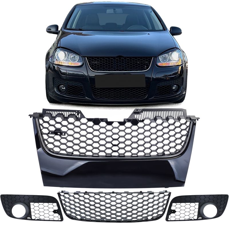 Set griglie NO LOGO per paraurti GTI rosso/nero