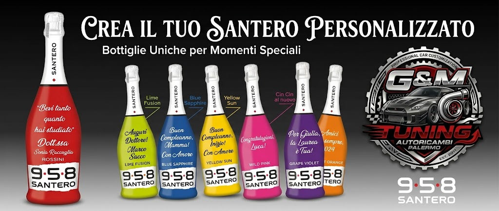 Bottiglia Santero personalizzata completa o solo adesivo
