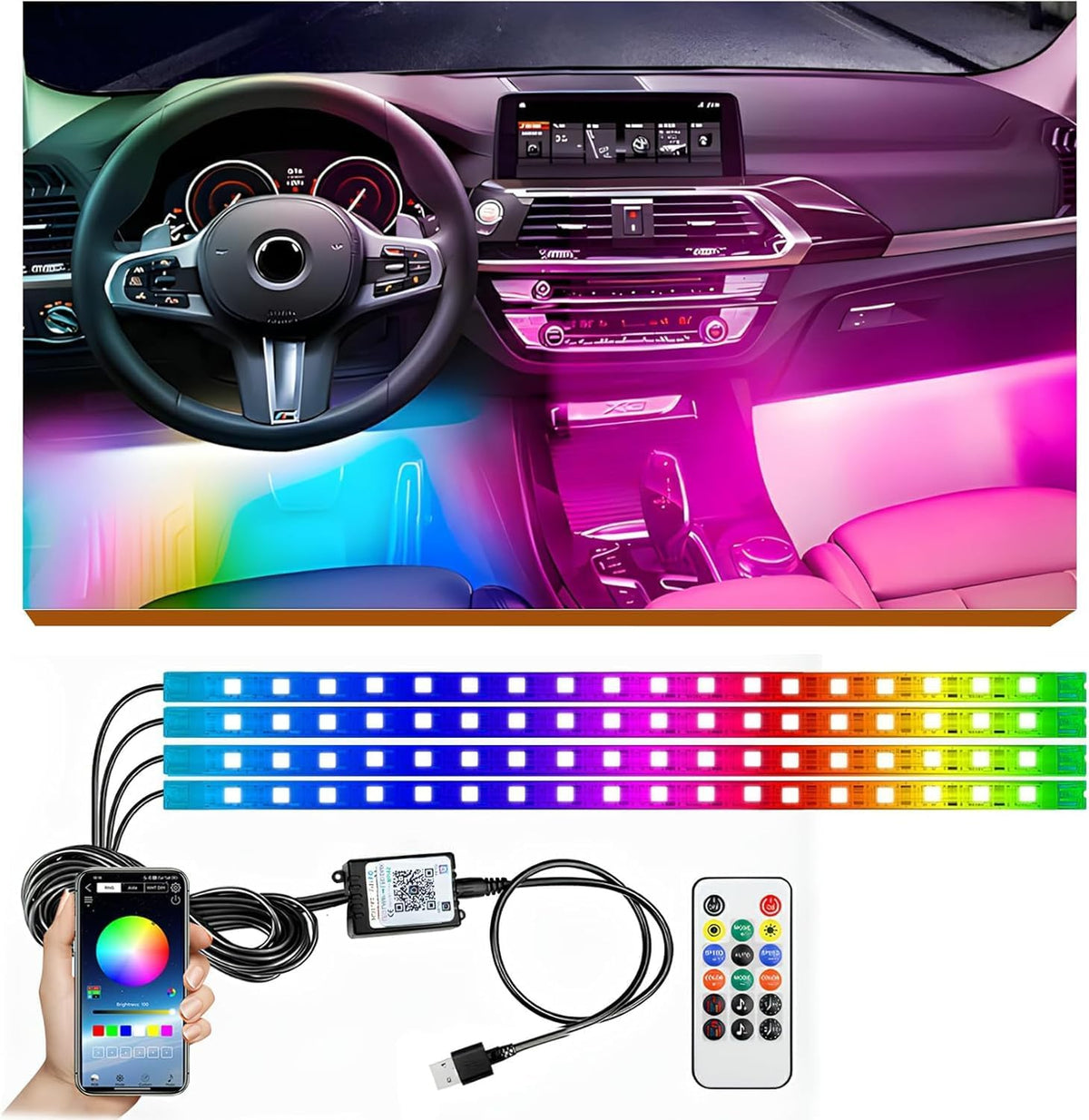 4 strisce led interno universali