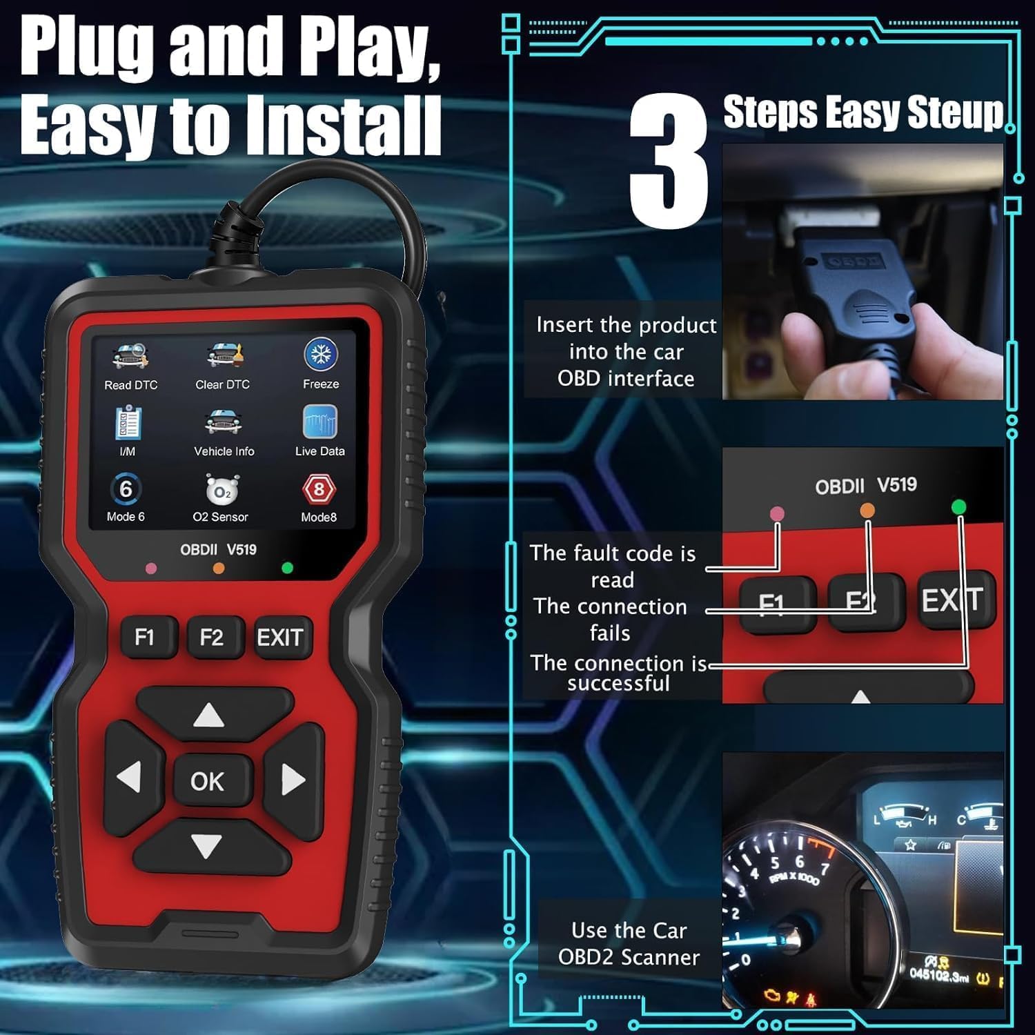 Dispositivo diagnostico OBD2 - V519