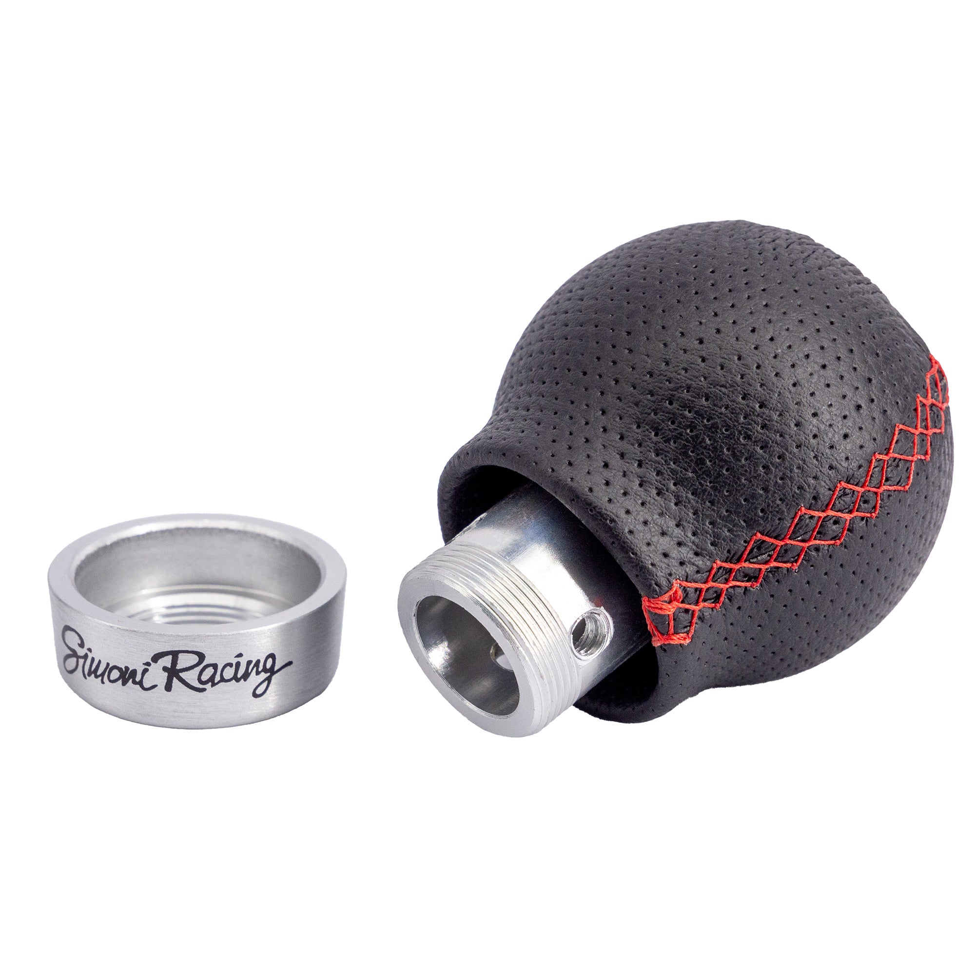 Pomello cambio universale cucitura rossa