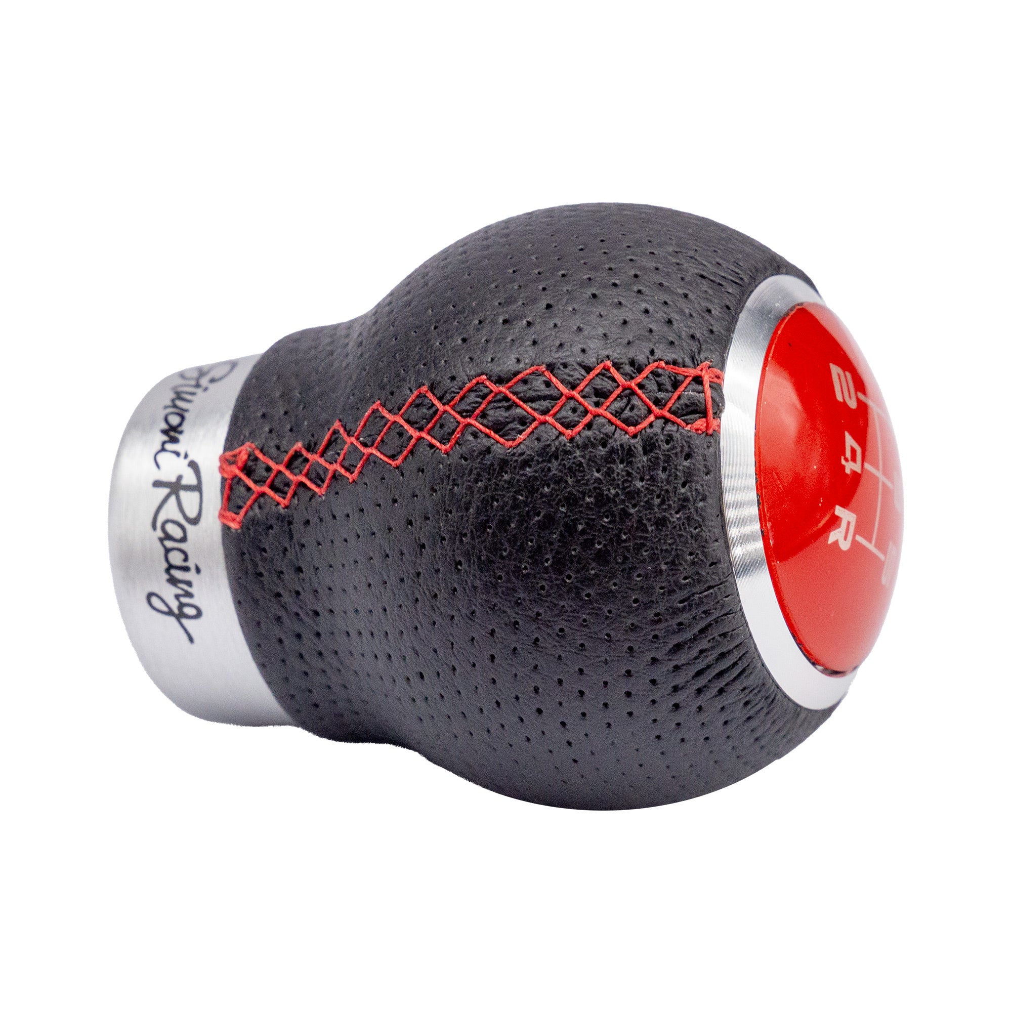 Pomello cambio universale cucitura rossa