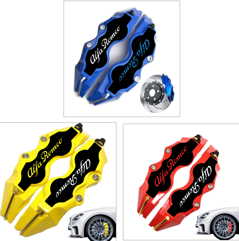 Cover pinza freno universale - Logo Alfa Romeo fondo nero