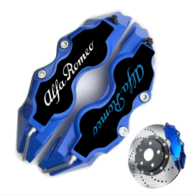 Cover pinza freno universale - Logo Alfa Romeo fondo nero