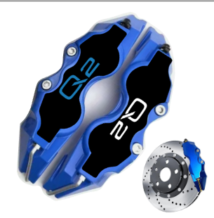 Cover pinza freno universale - logo Q2 fondo nero