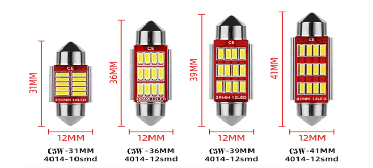 Coppia lampada led 41mm siluro
