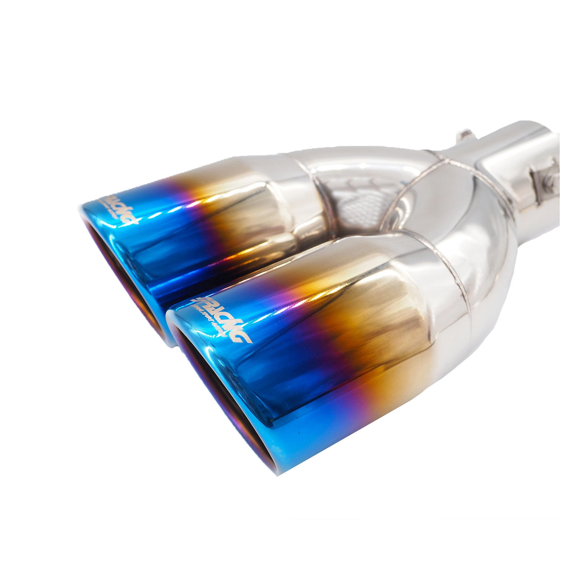 Terminale doppio inclinato acciaio inox titan look