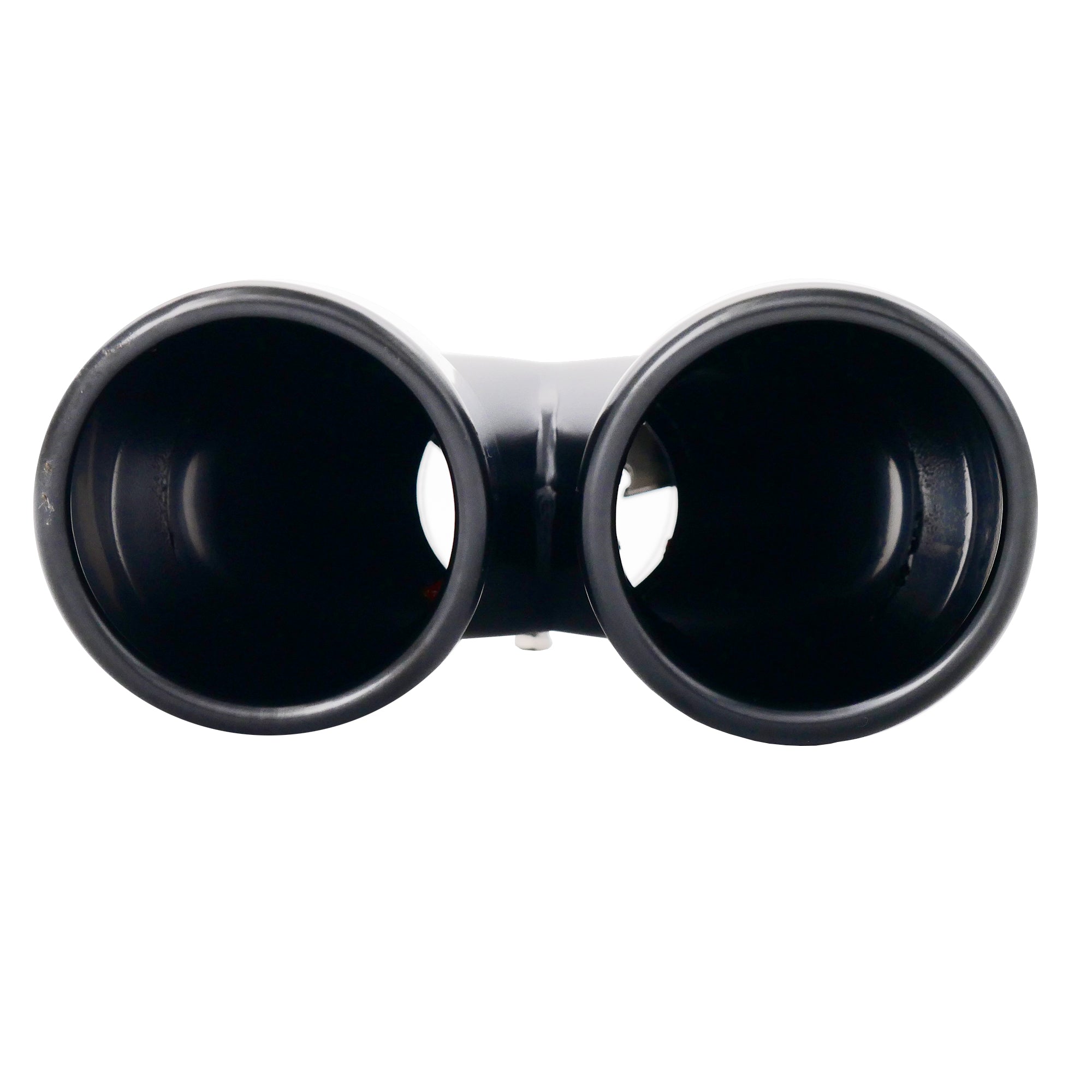 Terminale doppio inclinato acciaio inox nero