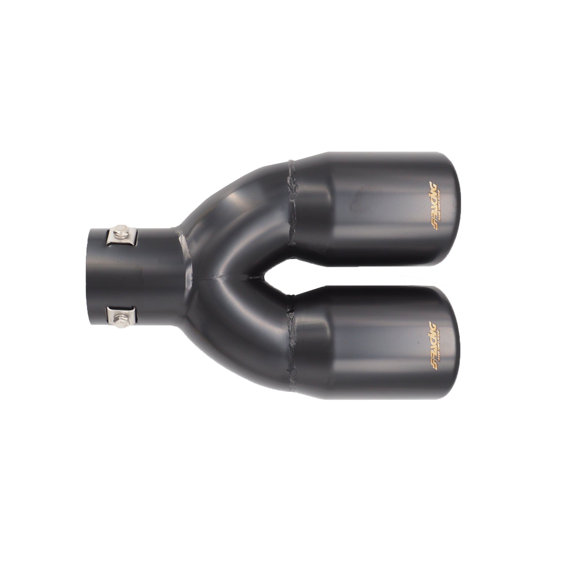 Terminale doppio inclinato acciaio inox nero