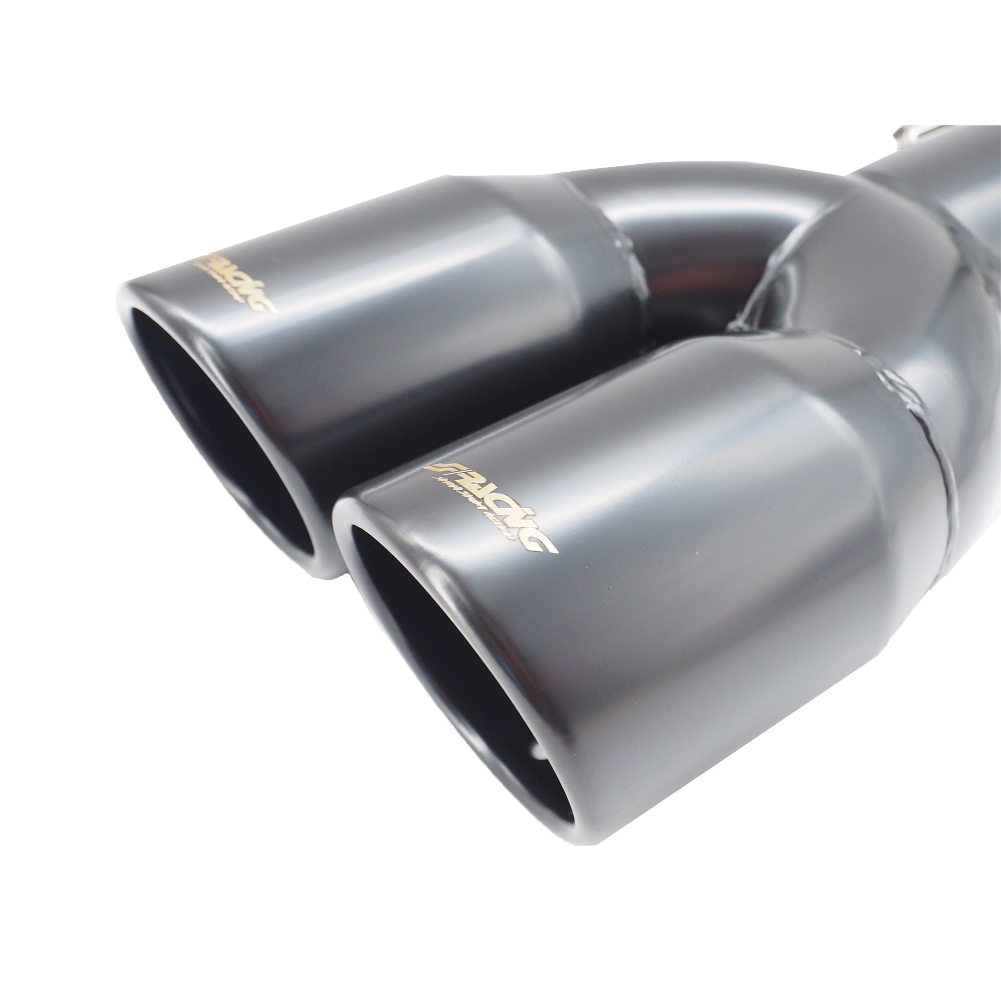 Terminale doppio inclinato acciaio inox nero