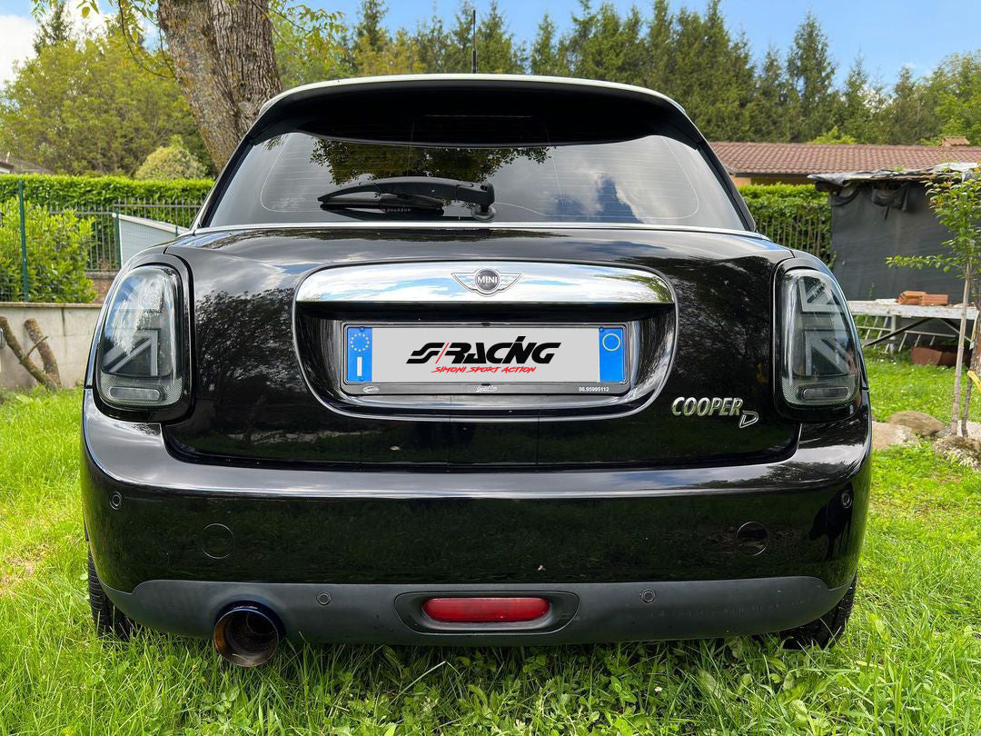 Terminale rotondo 115mm inclinato acc inox titanium look