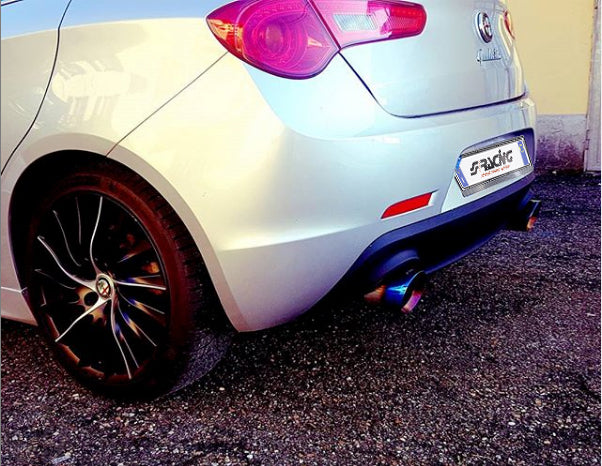 Terminale rotondo 115mm inclinato acc inox titanium look