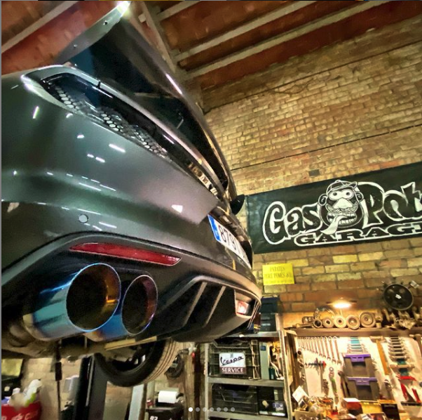 Terminale rotondo 115mm inclinato acc inox titanium look