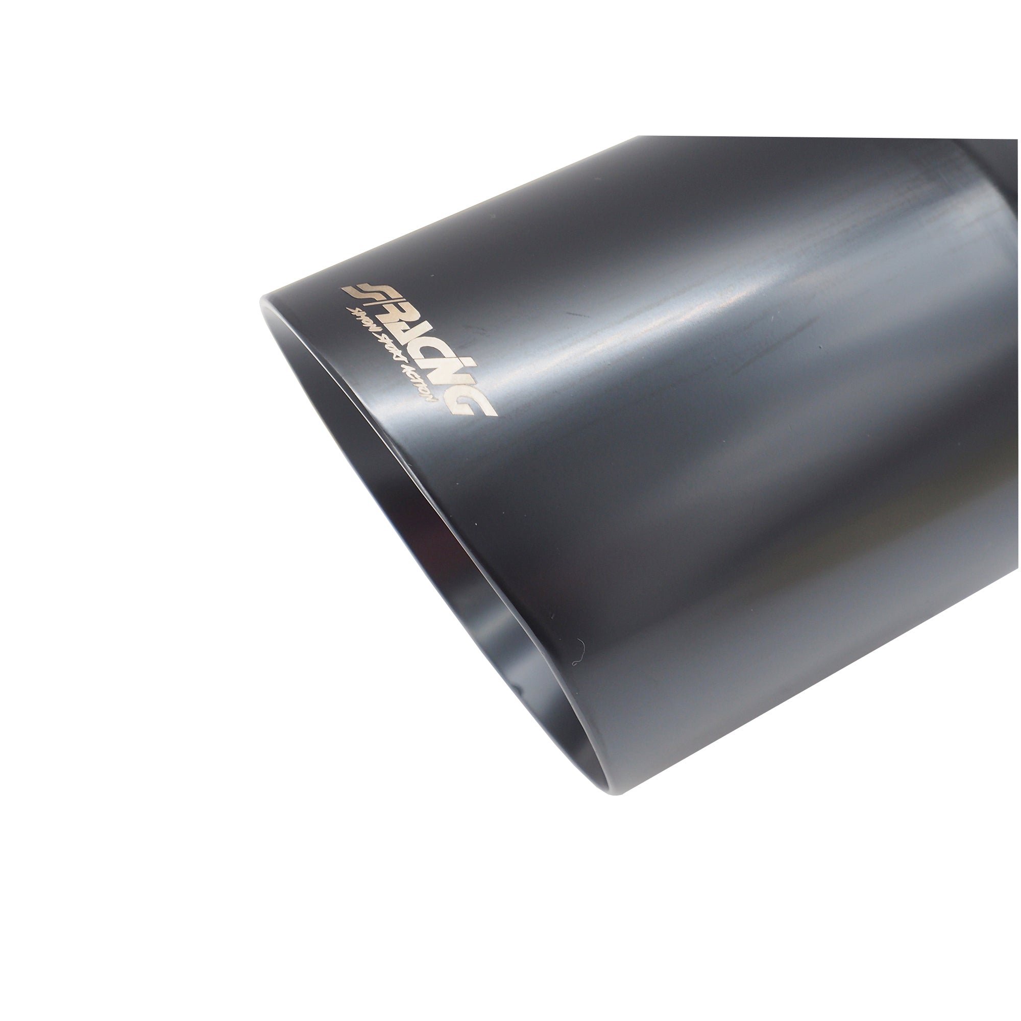 Terminale rotondo 115mm inclinato acciaio inox nero