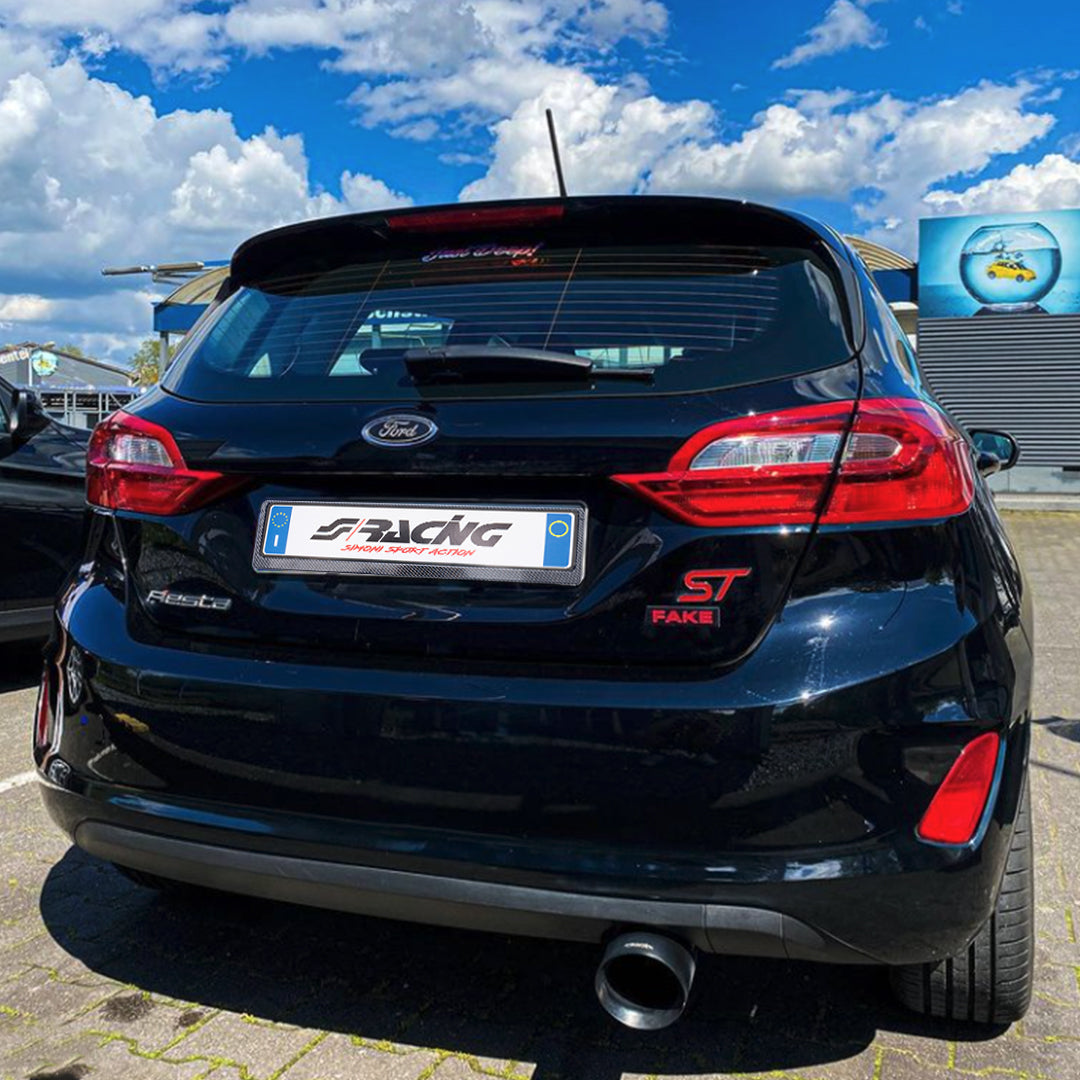 Terminale rotondo 115mm inclinato acciaio inox nero