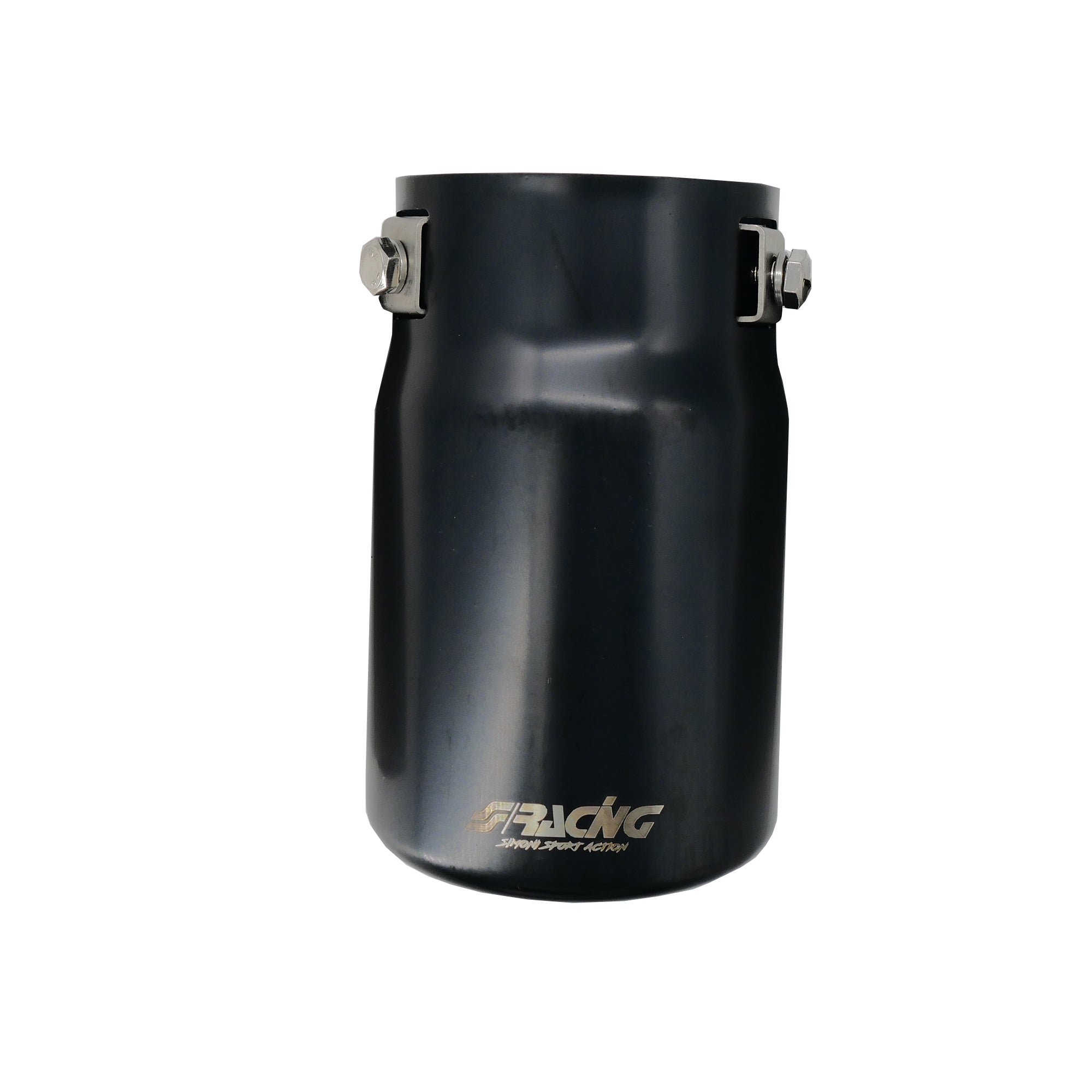 Terminale rotondo id 66mm inclinato acciaio inox nero