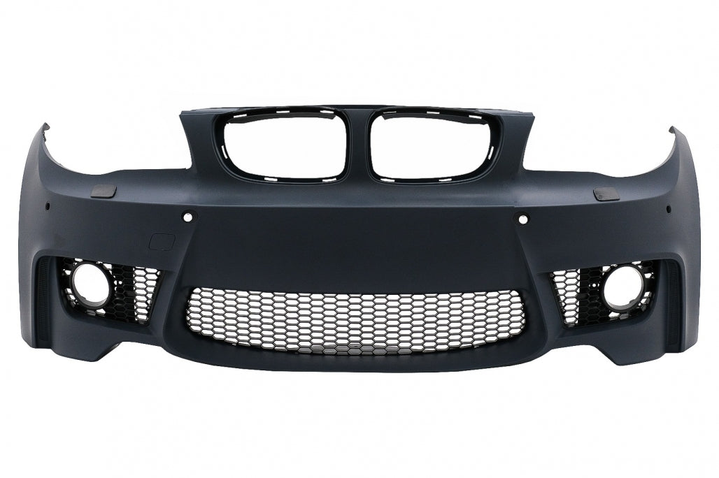 Paraurti anteriore adatto per BMW Serie 1 E81 E82 E87 E88 (2004-2011) Design 1M con SRA PDC