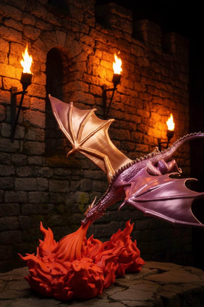 Drago sfondo castello medievale