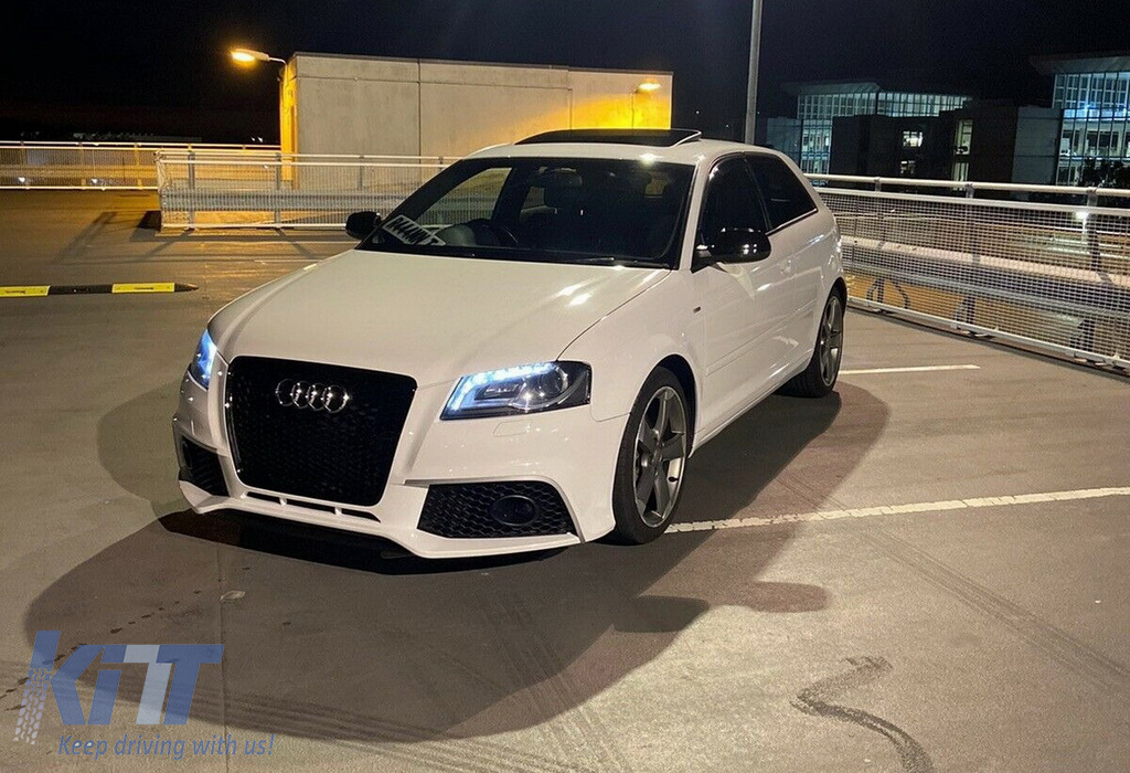 Paraurti anteriore adatto per Audi A3 8P Facelift Sportback Hatchback Cabrio (2009-2012) RS3 Design