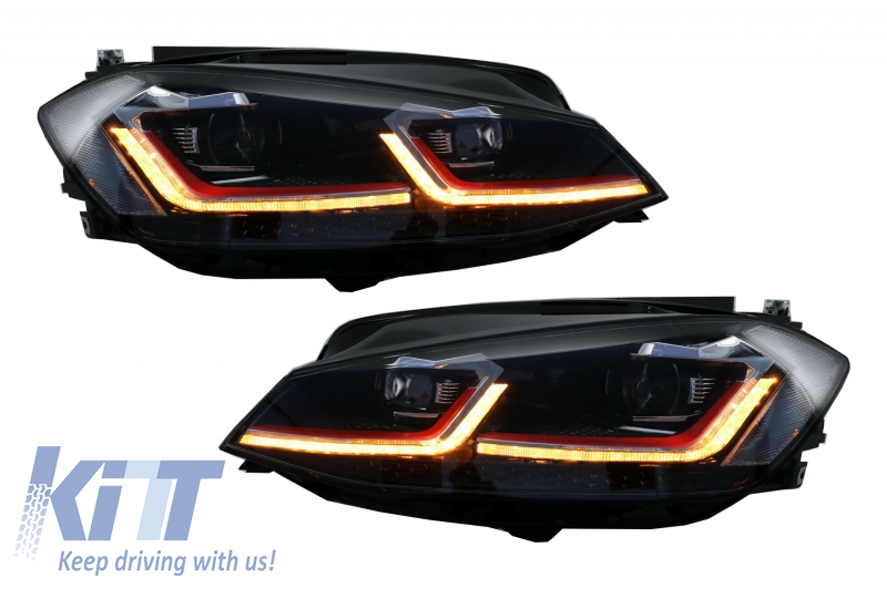 Fari a LED adatti per VW Golf 7.5 VII Facelift (2017-up) con luci di svolta dinamiche sequenziali