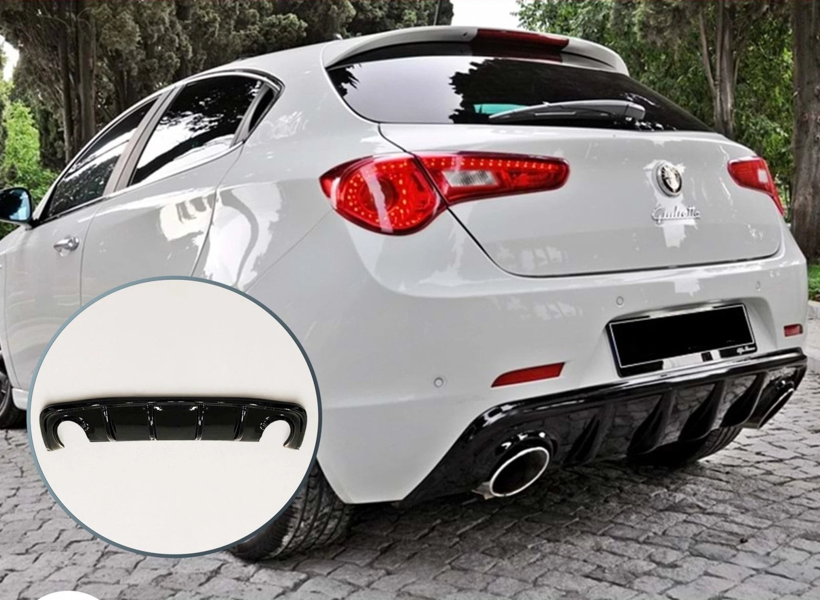 Diffusore Alfa Romeo Giulietta doppio scarico nero lucido