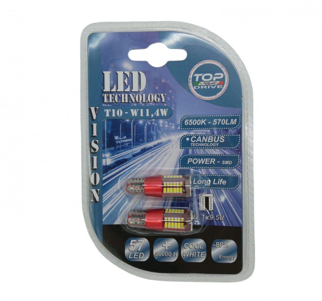 Coppia lampada T10 - 57 Led canbus