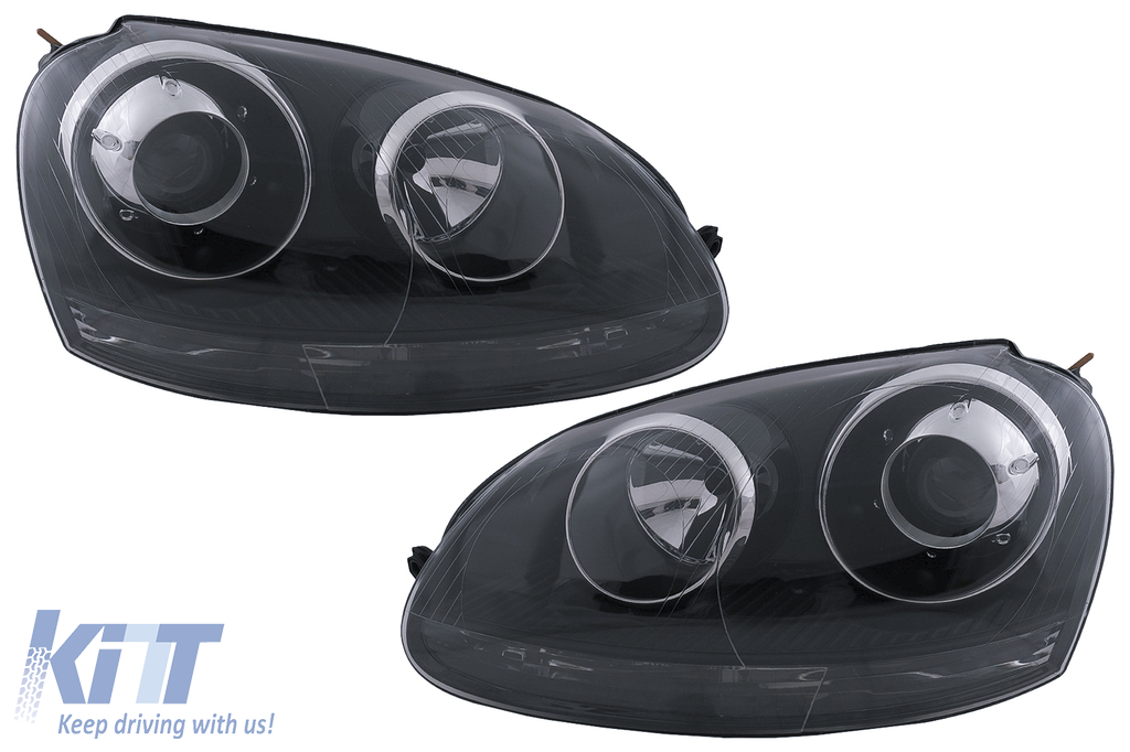 Fari Xenon Look adatti per VW Golf 5 V Mk5 (2003-2007) Jetta (2005-2010) GTI R32 Black Edition